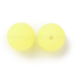 明るい丸い食品グレードのシリコーンビーズ  きいろ  15x14.5mm  穴：2mm&nbsp;SIL-TAC0007-04D