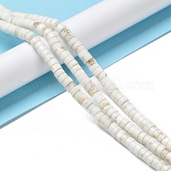 天然石ハウライトビーズ連売り  フラットラウンド/ディスク  ヒシビーズ  6x3~3.5mm  穴：1mm  約114個/連  14.65~14.76''（37.2~37.5センチメートル）&nbsp;G-E604-A01-A