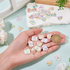 32Pcs 8 Colors Alloy Enamel Pendants&nbsp;ENAM-TA0003-26