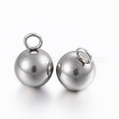 Tarnish Resistant 304 Stainless Steel Sphere Charms&nbsp;X-STAS-H394-11P
