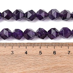 Faceted Natural Amethyst Beads Strands&nbsp;G-K066-09-8mm-01