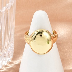 女性用楕円形真鍮オープンカフリング  カドミウムフリー＆鉛フリー  18KGP本金メッキ  16.5mm  内径: 調節可能&nbsp;RJEW-G343-16G