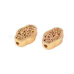 925スターリングシルバービーズ  菱形  中空  18KGP本金メッキ  9.5x6.5x2.5mm  穴：1.2mm&nbsp;STER-P060-36G