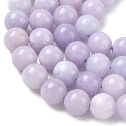 天然の天然翡翠ビーズ連売りを染めた  ラウンド  プラム  10mm  穴：1.2mm  約19個/連  7.09インチ（18cm）&nbsp;G-G021-02C-27
