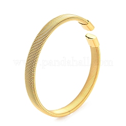 女性用304ステンレススチールワイヤーメッシュカフバングル  ゴールドカラー  ワイド：7.2mm  内径：2-3/8x2インチ（6x5cm）&nbsp;BJEW-D022-01D-G