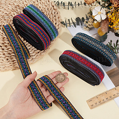 13.5m 5色 ヴィンテージジャカードポリエステルリボン  刺繍入りの織りリボン  DIYの衣類の付属品の装飾のため  ミックスカラー  1インチ（25mm）  約2.95ヤード（2.7m）/色&nbsp;OCOR-CY0004-30