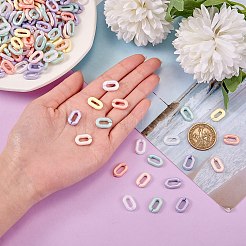 1200Pcs 6 Colors Spray Painted Acrylic Linking Rings&nbsp;MACR-SZ0001-64
