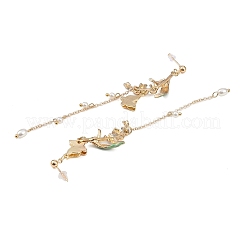 Asymmetrical Golden Alloy Enamel  Stud Earrings&nbsp;EJEW-Z061-01G-03