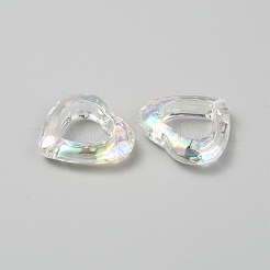 メッキアクリルビーズ  ハート  透明  24x27x7mm  穴：2.2mm&nbsp;MACR-WH0010-20A-03