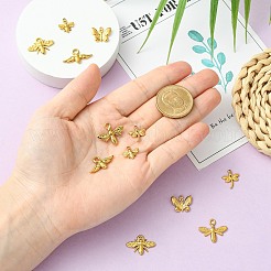 12個6スタイル304ステンレススチールペンダント  昆虫  ゴールドカラー  12~17x12~22x1.5~2.5mm  穴：1~2.5mm  2個/スタイル&nbsp;STAS-CJ0003-20