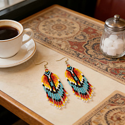 Bohemian Handmade Glass Seed Beads Dangle Earrings&nbsp;JC6992