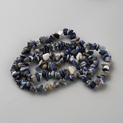天然ブルースポットジャスパービーズ連売り  チップ  3~12x3~12x3~12mm  穴：1mm  約139~168個/連  30.71''~33.07''（78~84センチメートル）&nbsp;G-WH0035-25B