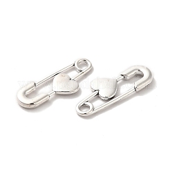 合金のチベット風チャーム  ハートチャーム付きペーパークリップ  アンティークシルバー  30.5x12.5x2mm  穴：3mm  250個/ 500g&nbsp;TIBE-B001-02AS