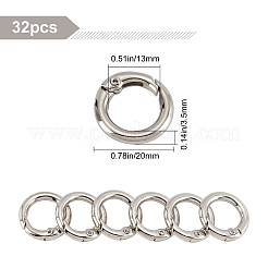亜鉛合金スプリングゲートリング32個  Oリング  プラチナ  20x3.5mm  内径：13mm&nbsp;FIND-SC0001-66
