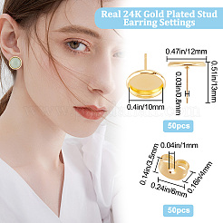 50Pcs 304 Stainless Steel Stud Earring Settings&nbsp;STAS-BBC0001-67