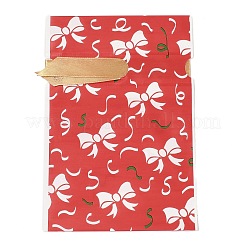 クリスマス鹿のプラスチック包装ポーチ巾着袋  長方形  クリムゾン  17.5x12x0.01cm&nbsp;ABAG-Q053-03D