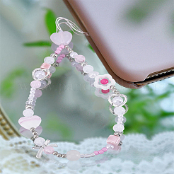 1Pc Resin Flower Heart Pendant Decoration&nbsp;AJEW-LP0004-57