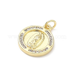 Brass Micro Pave Cubic Zirconia Pendants&nbsp;KK-P345-59A-G