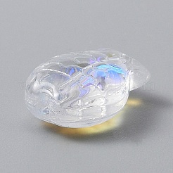 電気メッキガラスビーズ  ABカラーメッキ  魚  カラフル  10x14x6mm  穴：0.8mm&nbsp;LS-EGLA-WH0002-01B