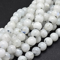 天然レインボー ムーンストーン ビーズ 連売り  ラウンド  8mm  穴：1mm  約48個/連  15.5インチ（39.5cm）&nbsp;G-I249-B04-02