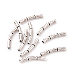 925純銀製のチューブビーズ  テクスチャーのある竹の形をした  アンティークシルバー  18x4x2.5mm  穴：1.4mm  約30個/10g&nbsp;STER-D036-26AS-02