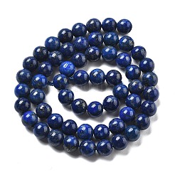 天然染色ラピスラズリビーズ連売り  ラウンド  6mm  穴：1mm  約59~60個/連  15インチ&nbsp;G-G953-04-6mm