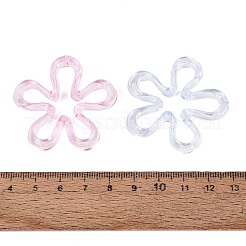 透明なアクリルビーズ  花  ミックスカラー  42x43x6.5mm  穴：2mm  約160個/500g&nbsp;AC-N166-09