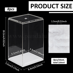 8個のPSプラスチックアクションフィギュアディスプレイケース  長方形  透明  6.4x5.5x10.2cm&nbsp;ODIS-FG0002-04A