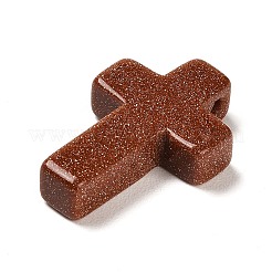 合成ゴールドストーン金砂石ペンダント  宗教コルスチャーム  26~26.5x17.5~18x6~6.5mm  穴：1.6mm&nbsp;LS-FIND-C040-01B