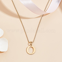 1pc 304 Stainless Steel Letter Pendant Necklaces&nbsp;NJEW-LP0001-38O-G