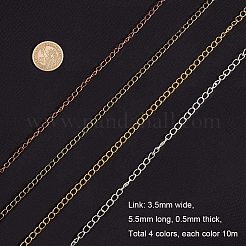 アイアン製ツイストチェーン  溶接されていない  カード用紙付き  ミックスカラー  5.5x3.5x0.5mm&nbsp;CH-PH0001-09
