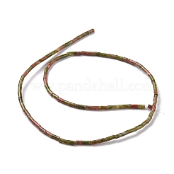 天然石ユナカイトビーズ連売り  染色されていない  コラム  3.8~4.3x2.4mm  穴：0.9mm  約87個/連  14.88~15.12インチ（37.8~38.4cm）&nbsp;G-M389-09