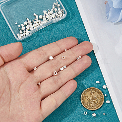 100個 5スタイル 真鍮スペーサービーズ  長持ちメッキ  ファセット列  925銀メッキ  2~3x2~3.5mm  穴：1.2~2mm  20個/スタイル&nbsp;KK-HS0015-42