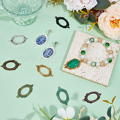 28Pcs 7 Colors Alloy Pendant Cabochon Settings&nbsp;FIND-SC0009-23