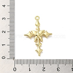 スプレープリント合金ペンダント  クロス  ゴールドカラー  30x20x3.5mm  穴：1.5mm&nbsp;PALLOY-O001-08A-G
