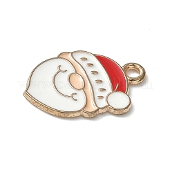 クリスマス合金エナメルペンダント  ライトゴールド  サンタクロース  20x14x1.5mm  穴：1.8mm&nbsp;ENAM-B035-02D-05KCG