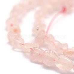 天然石ローズクォーツビーズ連売り  ナゲット  3~5x3~5x3~8mm  穴：1mm  約85~90個/連  15.7インチ（40cm）&nbsp;G-F465-47
