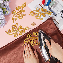 8 Pairs Ethnic Style Flower Pattern Computerized Embroidery Appliques&nbsp;PATC-GF0001-84B