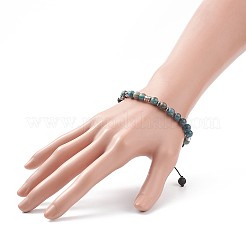 Natural Apatite & Lava Rock Braided Bead Bracelet&nbsp;BJEW-TA00188-04