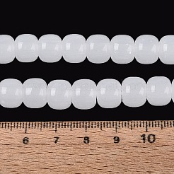 ジェイド風ガラスビーズ連売り  コラム  ホワイトスモーク  9.5~10x8mm  穴：1~1.2mm  約45~49個/連  14.17~16.14インチ（36~41cm）&nbsp;GLAA-Q106-02A-A09