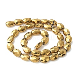 電気メッキガラスビーズセット  フルメッキ  多面カットオーバル  黄金メッキ  10.5~11x8x4.5mm  穴：1.4mm  約38個/連  16.14インチ（41cm）&nbsp;EGLA-L045-A-FP01