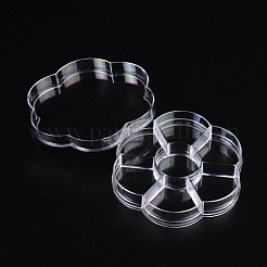 プラスチックビーズ収納ケース  ネイルアートの装飾用のアクセサリー箱  花  透明  7のコンパートメント  約10.5センチの長さ  幅9.2cm  2センチ、厚&nbsp;LS-C120Y