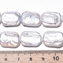 天然バロックパールケシパールビーズ連売り  養殖淡水パール  長方形  乳白色  16~18x12~14x3~8mm  穴：0.5mm  約22個/連  15.04''（38.2センチメートル）&nbsp;PEAR-S020-D07-01