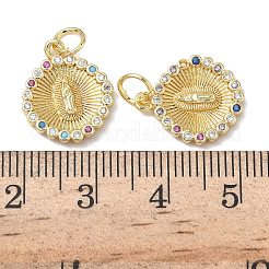 Holy Virgin Theme Brass Cubic Zirconia Pendants&nbsp;KK-L253-32G-04