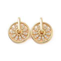 Rotatable Brass Micro Clear Pave Cubic Zirconia Pendants&nbsp;KK-E068-VC295