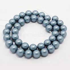 Round Shell Pearl Frosted Beads Strands&nbsp;BSHE-I002-6mm-323