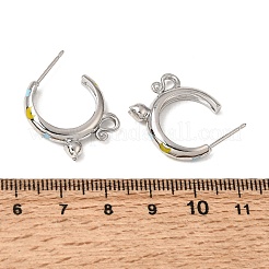 Brass Enamel Stud Earrings&nbsp;KK-CBA8324-23P-04