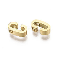 ステンレススチールチャーム201個  ゴールドカラー  文字.c  8x4.5x3mm  穴：1.6mm&nbsp;STAS-R110-C-G