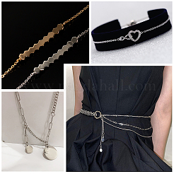 30m 3 Style 304 Stainless Steel Cable & Curb Chains for DIY Chain Necklace Making Kit&nbsp;CHS-BC0001-12