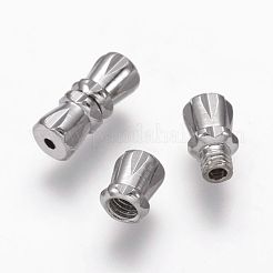 真鍮製ネジ式クラスプ  あなたのアクセサリー類のための完璧な結末  プラチナ  10~11x4.5mm  穴：1~1.2mm&nbsp;LS-KK88